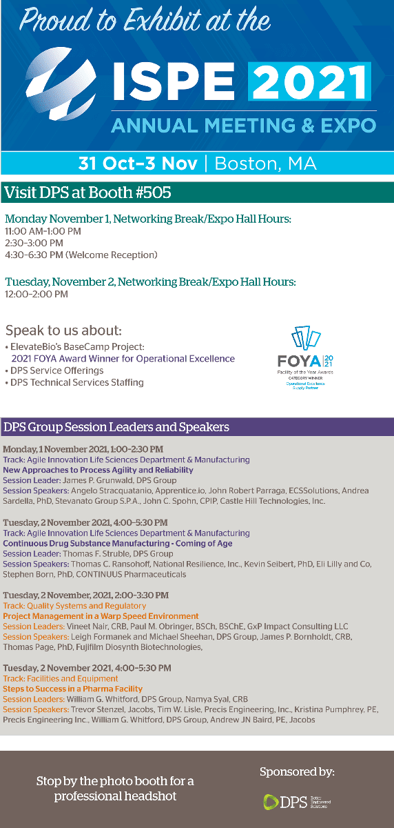 2022 ISPE Annual Meeting — Arcadis DPS Group Better Engineered Solutions